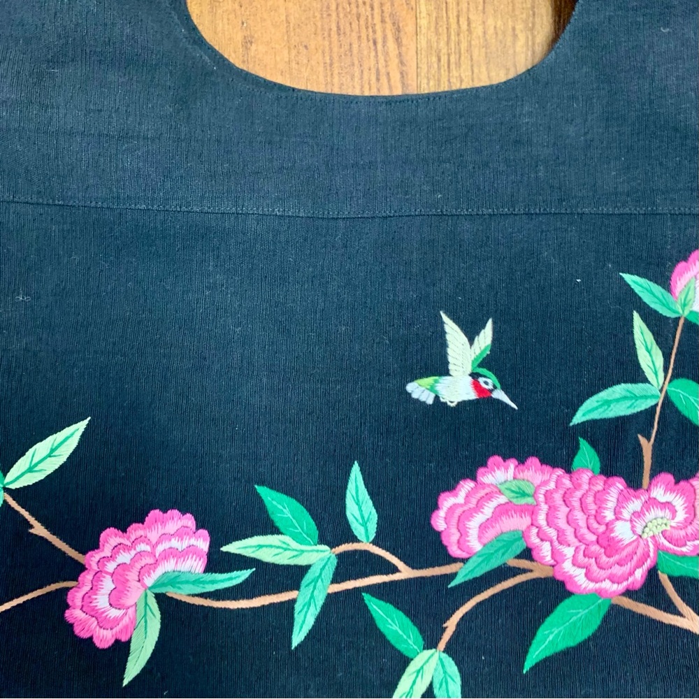 DV Collection Black Floral Bird Bag